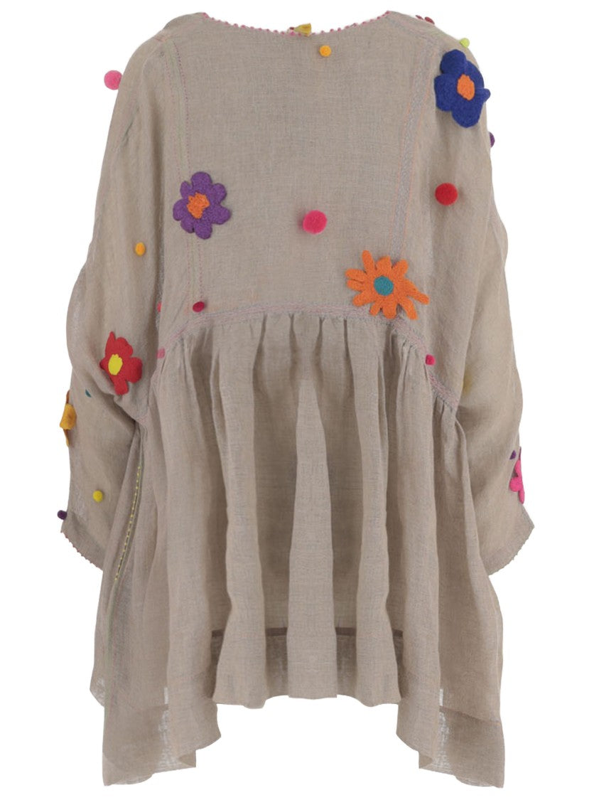 Pero Floral Print Linen Dress