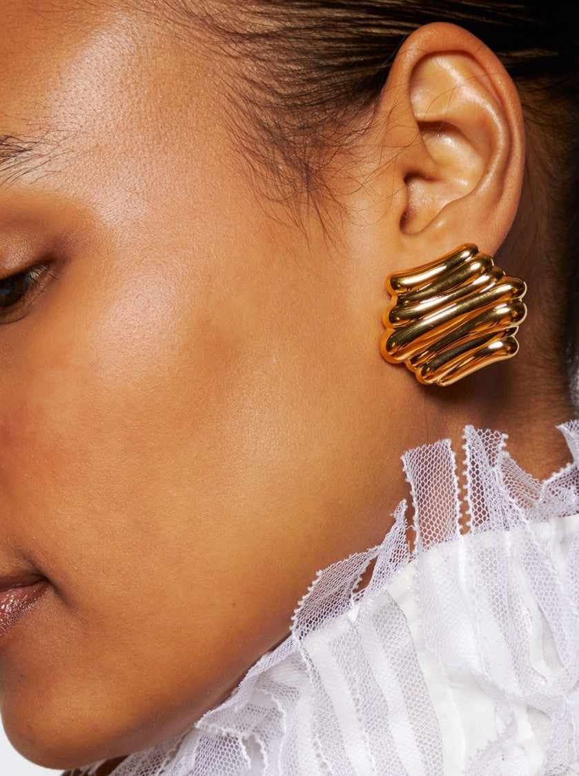 Khaite Crema Earrings Gold