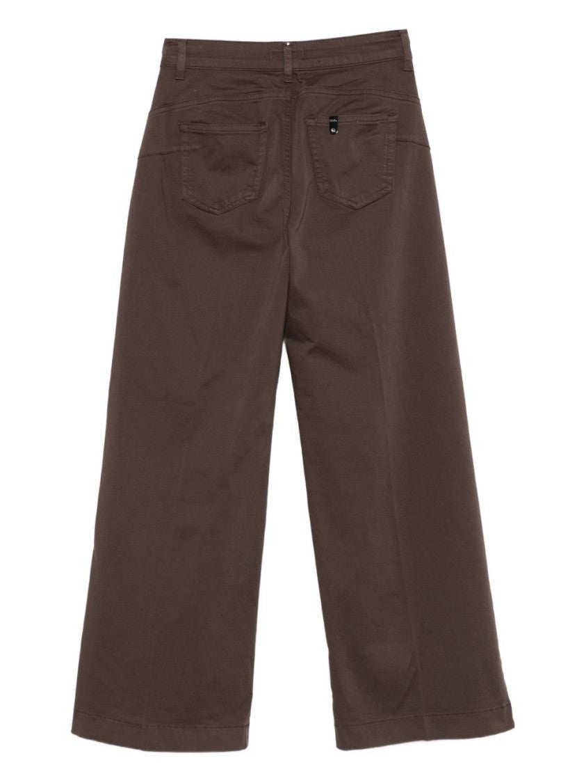 Liu Jo Wide-Leg Brown Pants With Flattering Fit