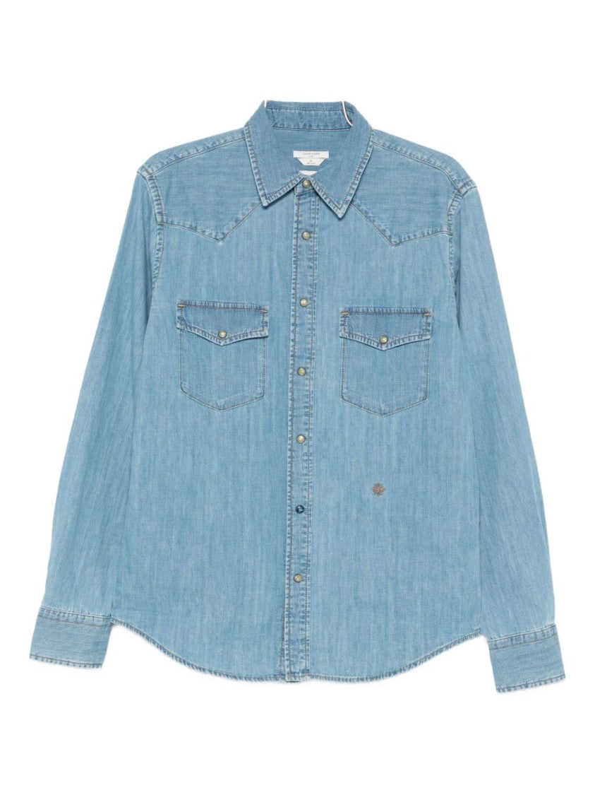 Jacob Cohen Solid Blue Tailored Shirt With Traditional Collar