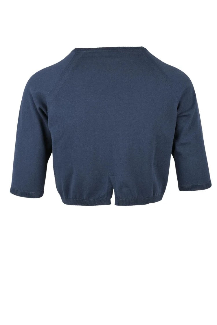 Max Mara Blue Fiandr Cotton Cardigan