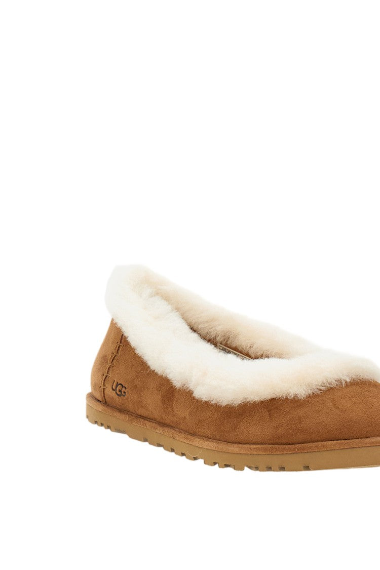Ugg Soft Suede Ballet Flat With Plush Sheepskin Lining
