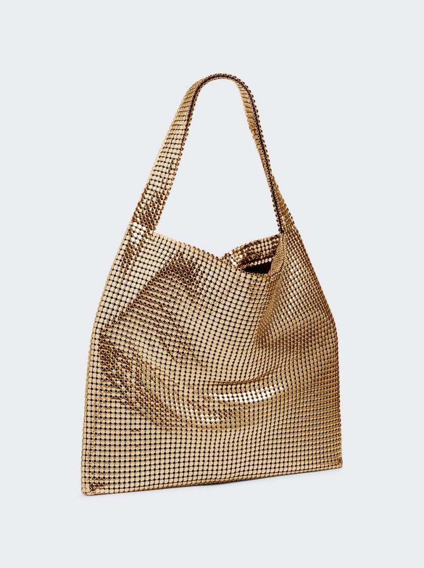 Rabanne Pixel Metallic Tote Bag Gold