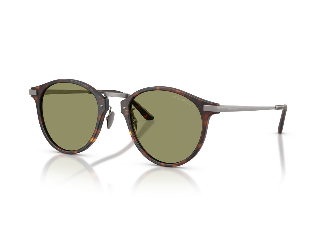 Giorgio Armani Tortoiseshell 0Ar8250 Acetate Metal Round Sunglasses