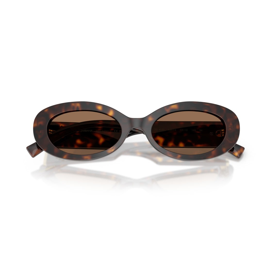Dolce & Gabbana 0Dg4537 Tortoiseshell Oval Sunglasses With Gold Heart Emblem