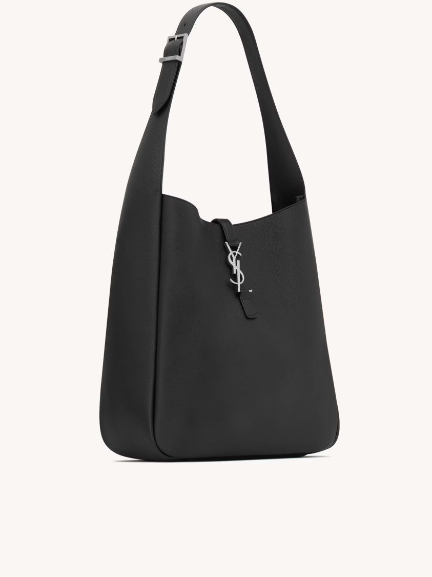 Saint Laurent Structured Handbag With Metallic Logo Charm