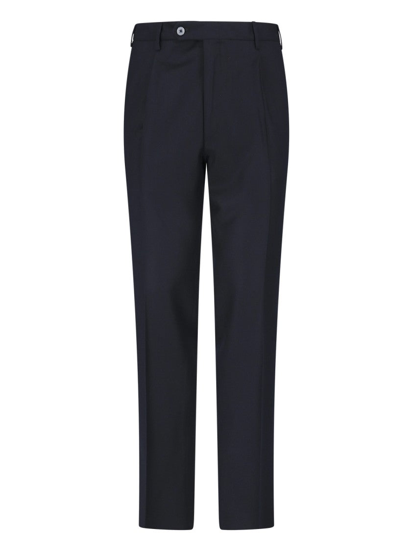 Tombolini Black Virgin Wool Double-Breasted Suit