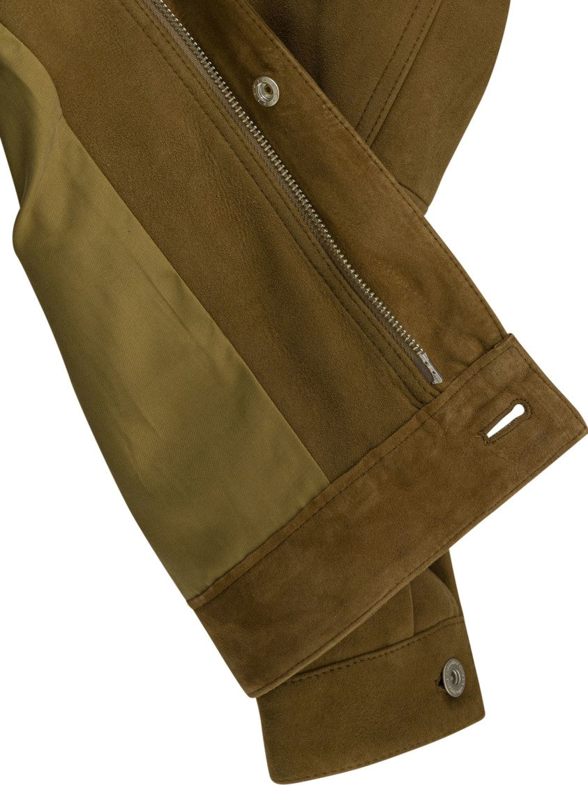 Nonnative Boxy-Fit Suede Trucker Jacket With Textured Seams