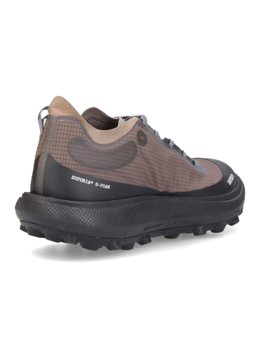 Satisfy Gray Streamlined Fabric Low-Top Sneakers