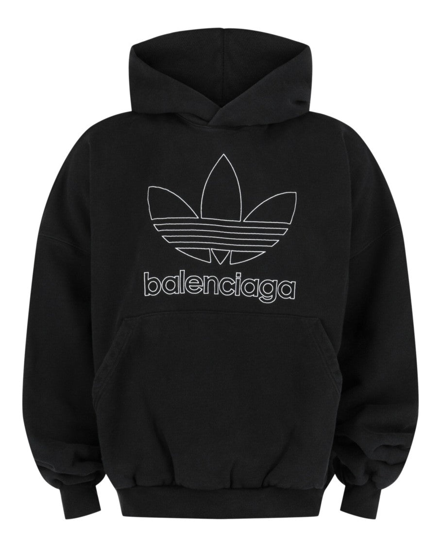 Balenciaga X Adidas Oversized Embroidered Logo Hoodie