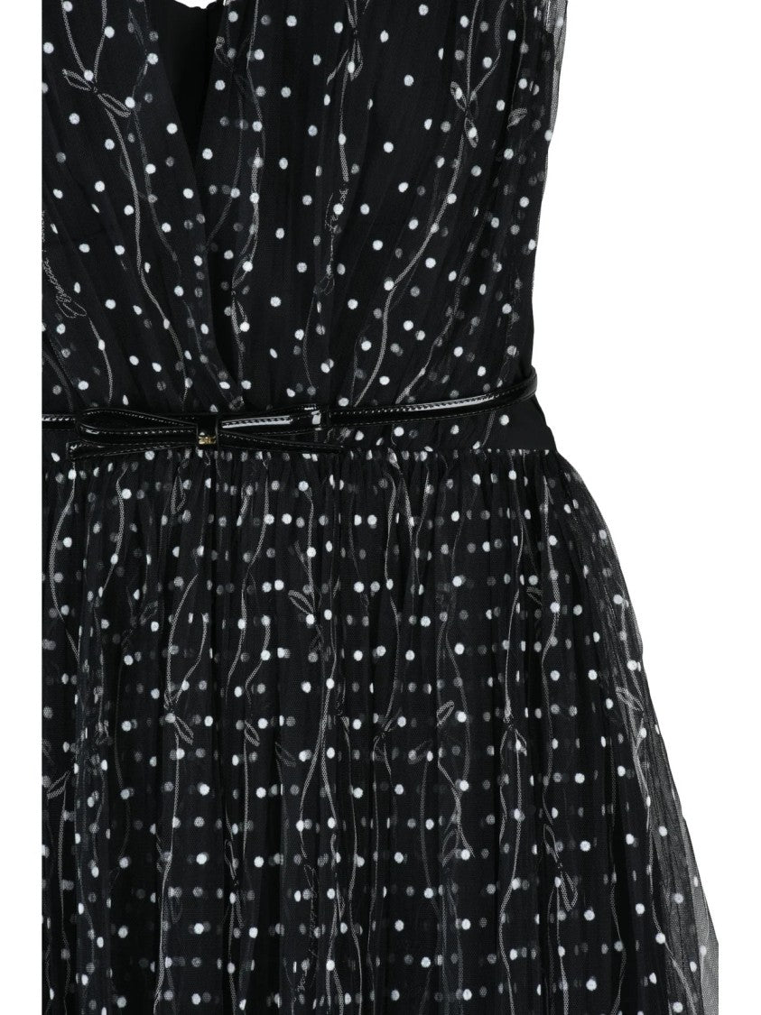 Elisabetta Franchi Black Polyester Women Short Tulle Dress