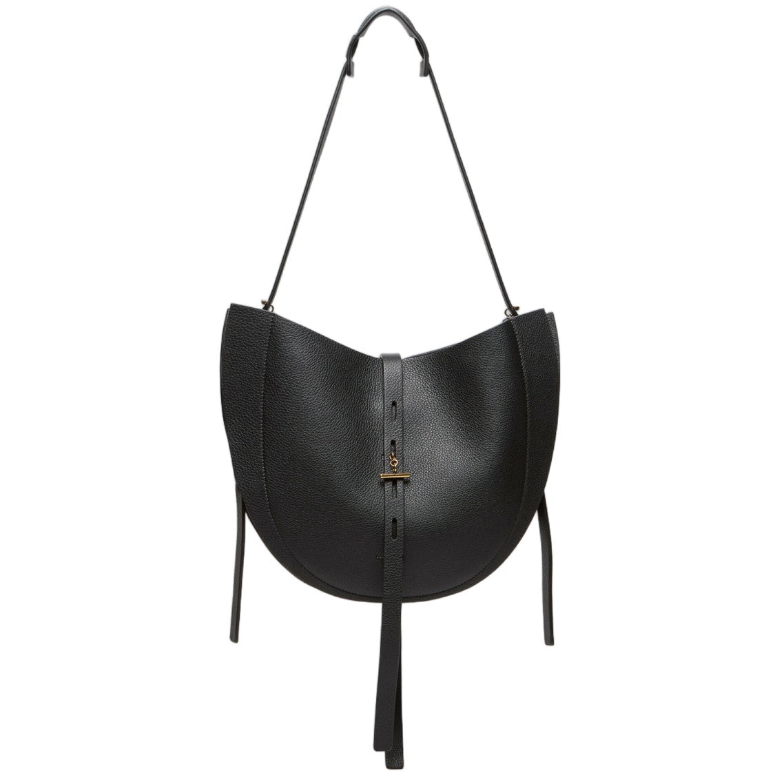 Minobossi Black Lizzie Textured Leather Bag