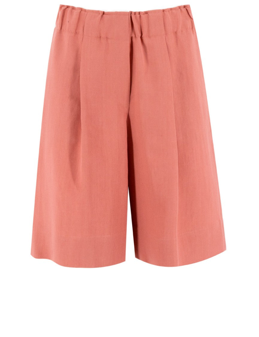 Antonelli High-Waist Red Bermudas With Elastic Waistband