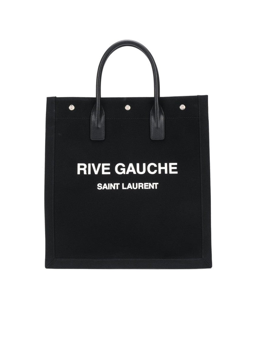 Saint Laurent Structured Black Tote Bag With Dual Top Handles
