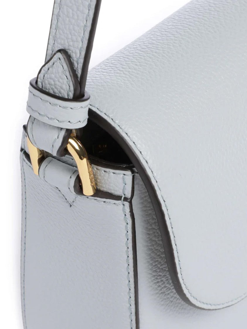 Furla Moonlight S Crossbody Textured Blue Leather Bag