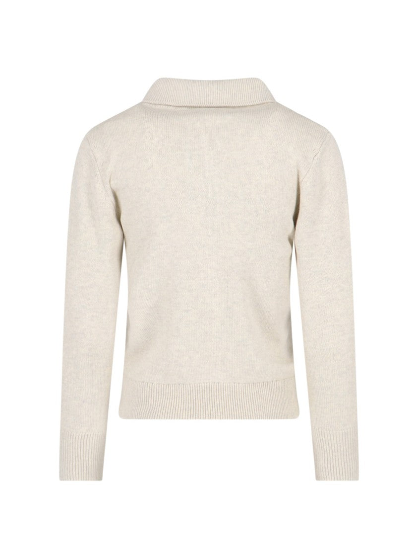 Isabel Marant Étoile Polo Nola In Soft Beige Knit