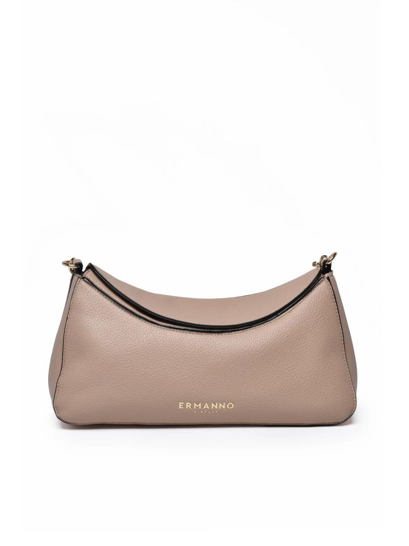 Ermanno Firenze Beige Polyurethane Hobo Shoulder Bag