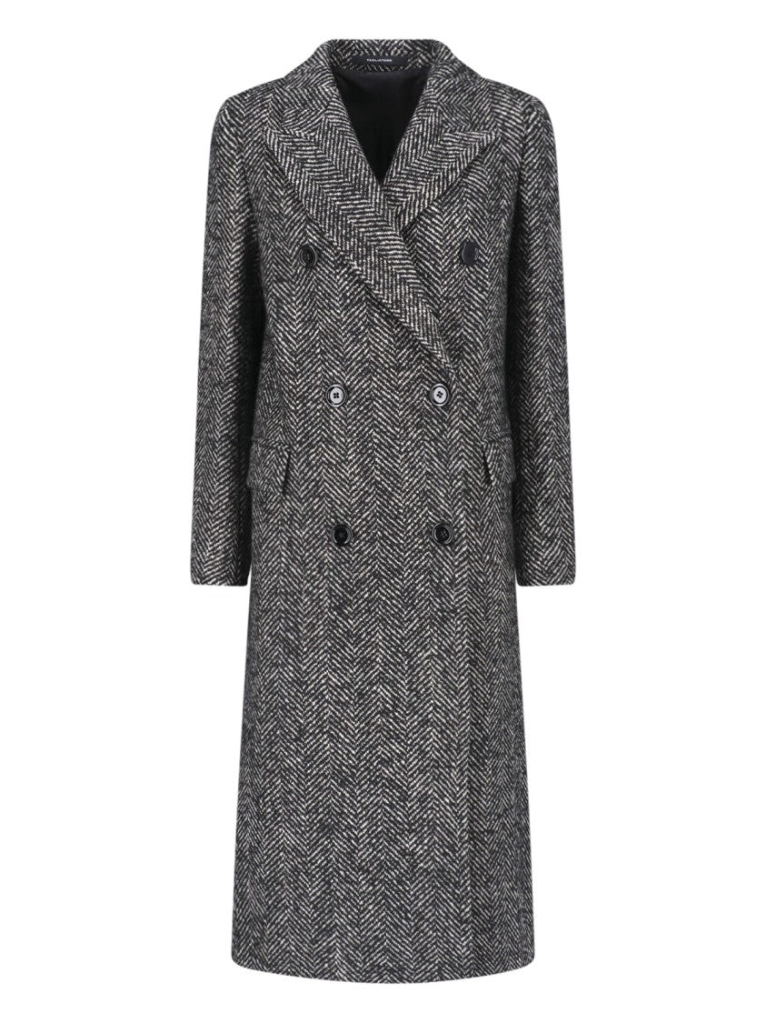 Tagliatore Black Jole Double-Breasted Wool Coat
