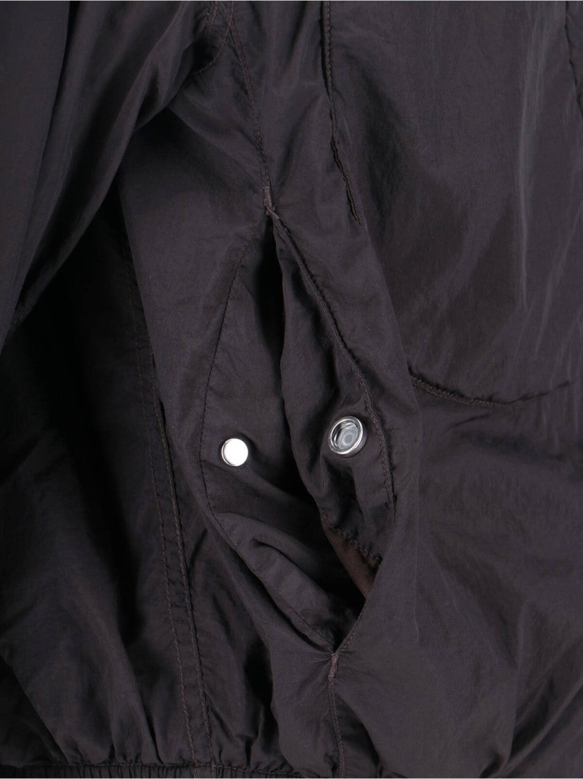 Ranra Black Purs Hooded Zip Fabric Jacket
