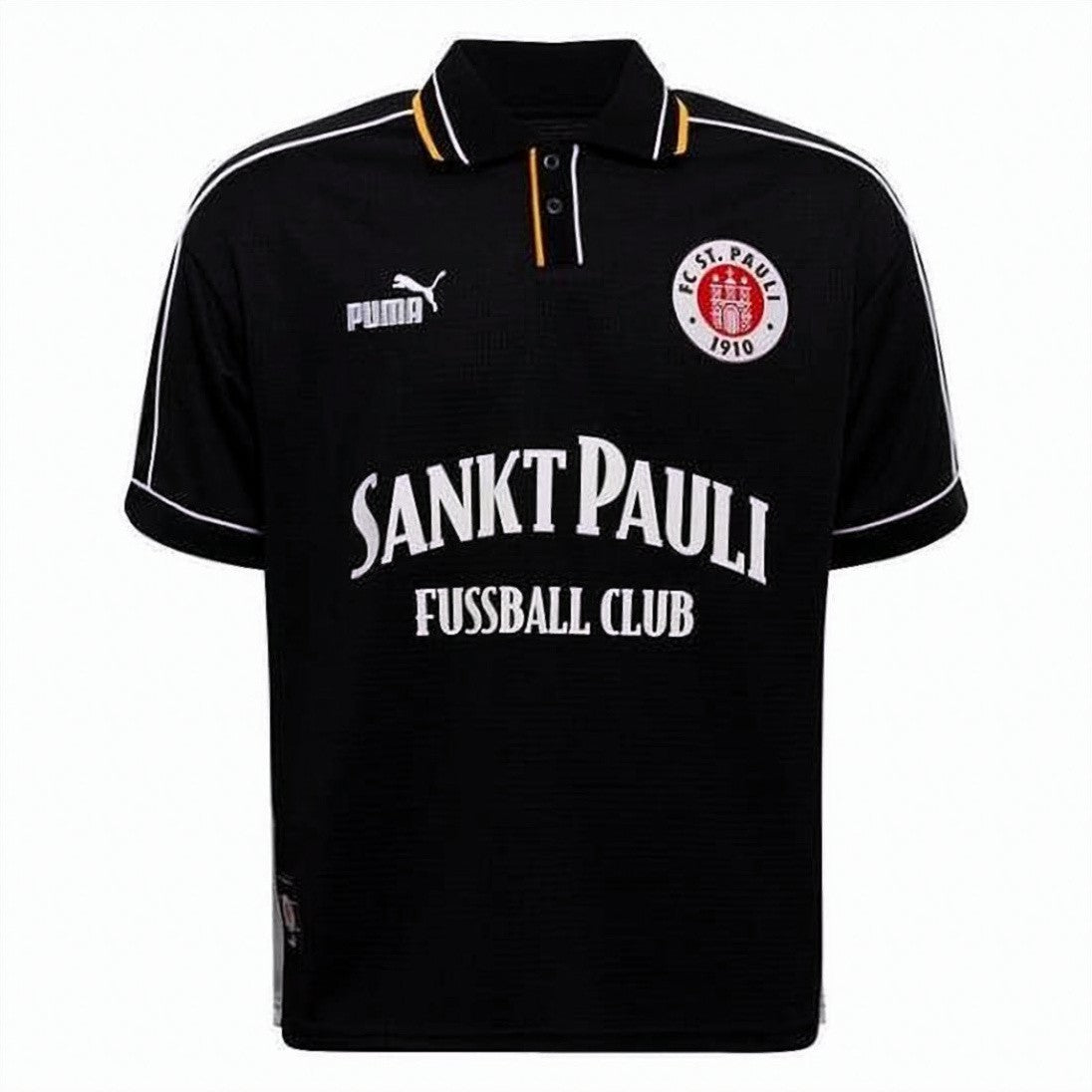 Puma Short-Sleeve Polo Shirt With Striped Collar And Emblem