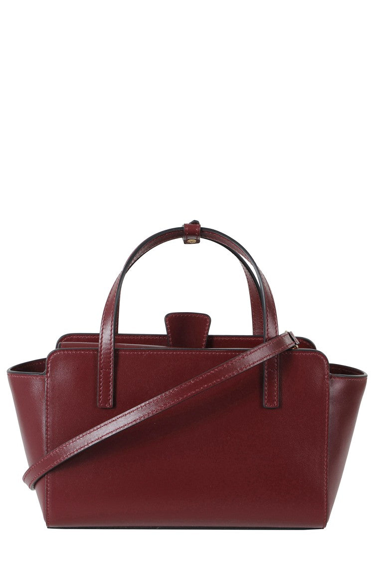 Hidesins Red S Premier Double Top Handle Leather Handbag