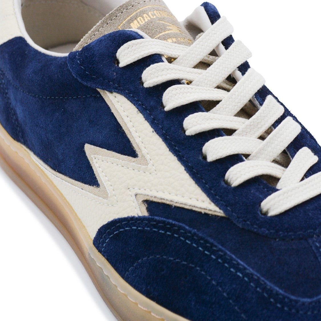 Moaconcept Navy Sneakers From Moaconcept Featuring Round Toe, Laces Fastening, Lateral Logo And Flat Rubber Sole.