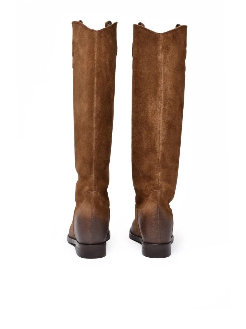 Gisel Moire Brown Suede Yasmin Boots