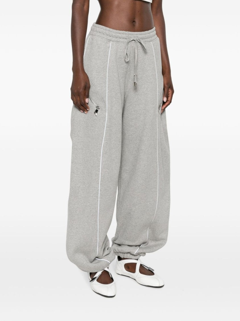 The Attico Black Relaxed Balloon Piping Sweatpants