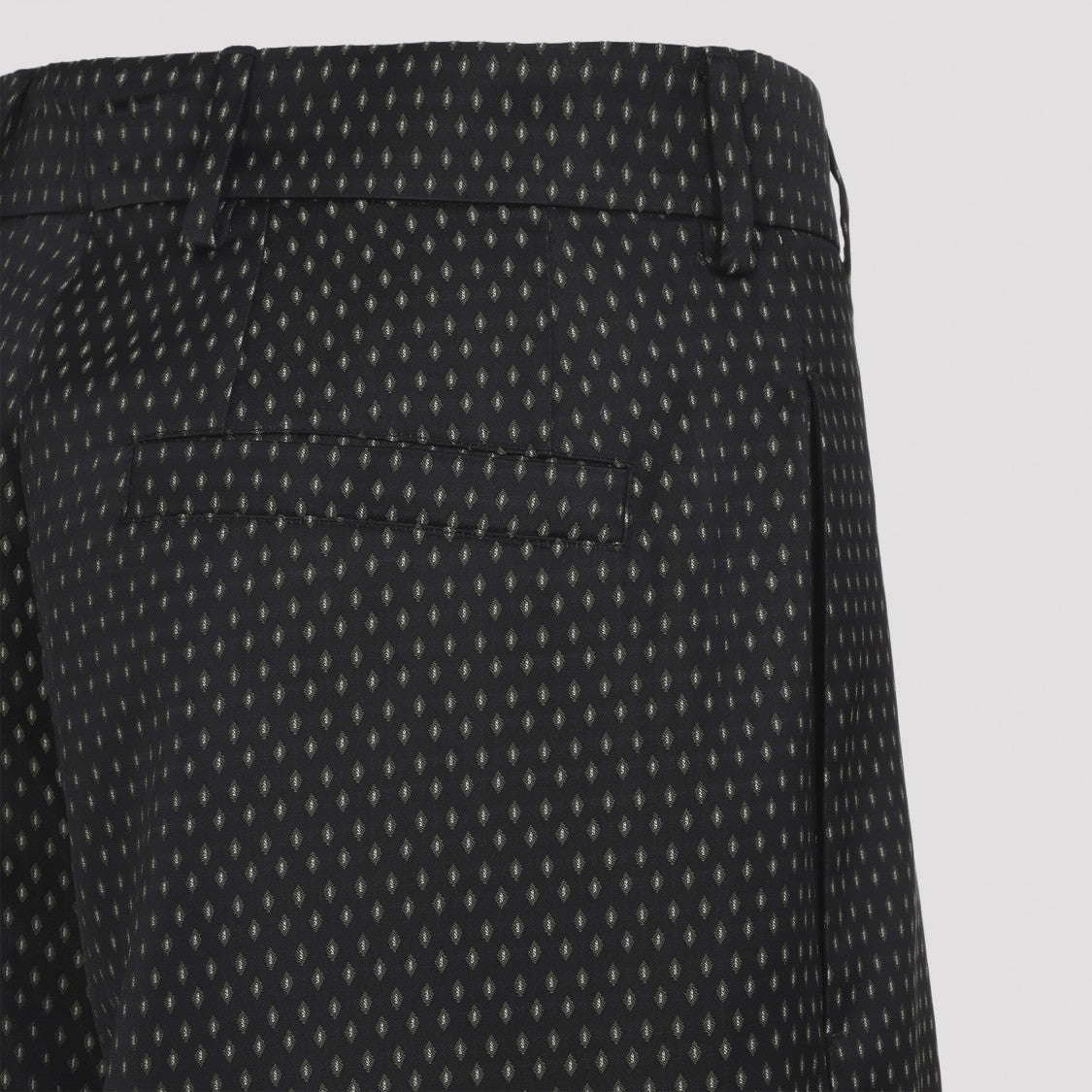 Dries Van Noten Wide-Leg Penn Pants With Geometric Grey Pattern