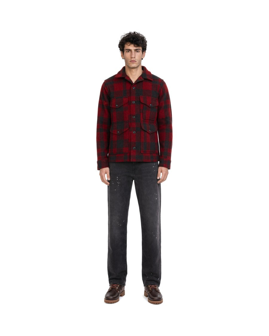 Filson Red Buffalo Check Wool Overshirt