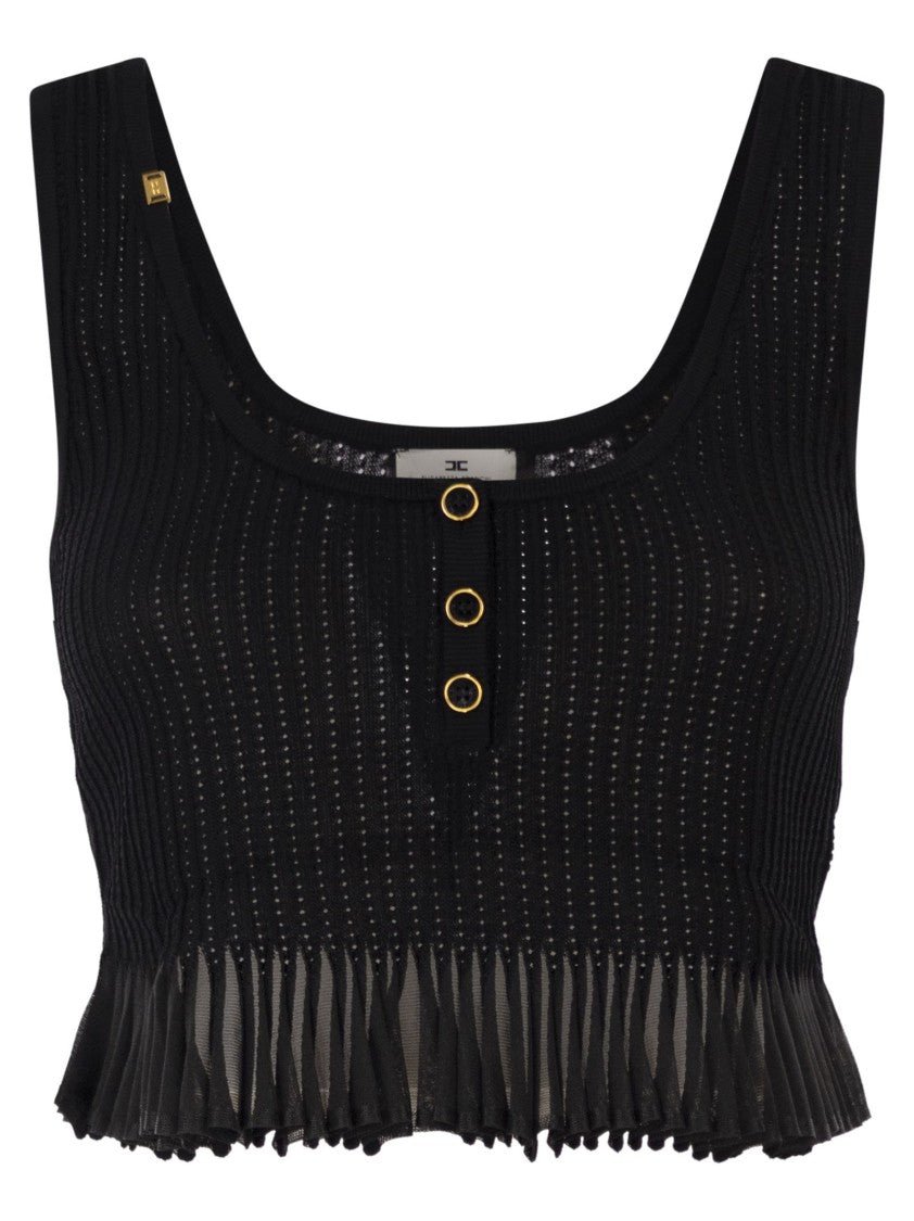 Elisabetta Franchi Openwork Knit Top