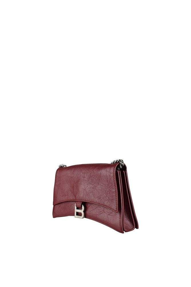 Balenciaga Burgundy Crumpled Leather Crush Chain Xs Bag