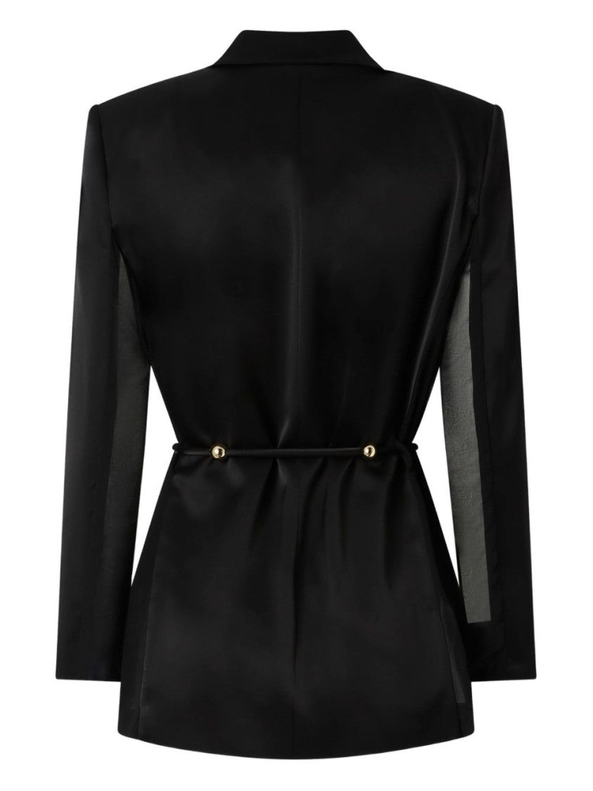 Pinko Satin Blazer With Trekking-Style Belt
