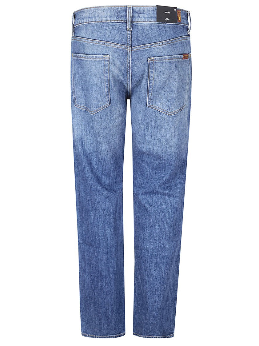7 For All Mankind Blue Austin Five-Pocket Jeans Style Trousers