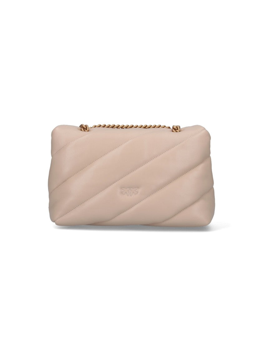Pinko "Classic Love Puff" Crossbody Bag – Beige