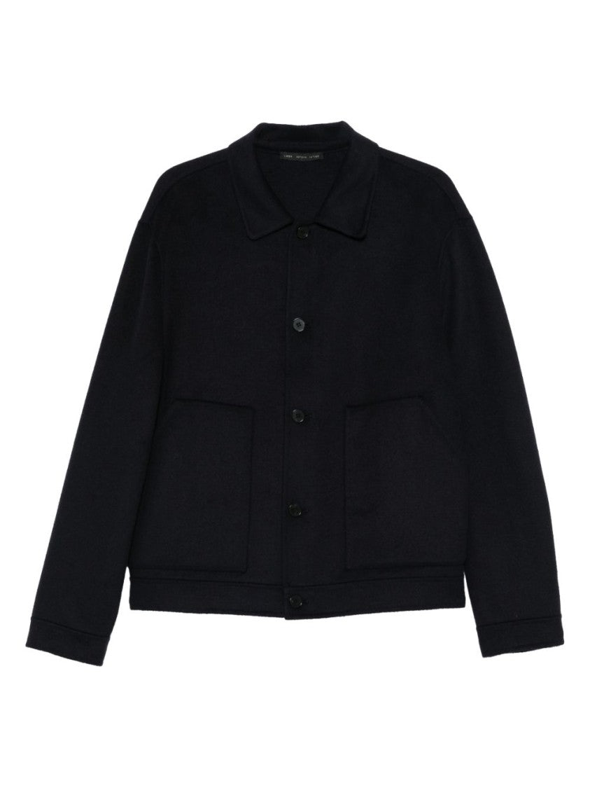 Low Brand Navy Double Wool Jacket With Minimalistic Design