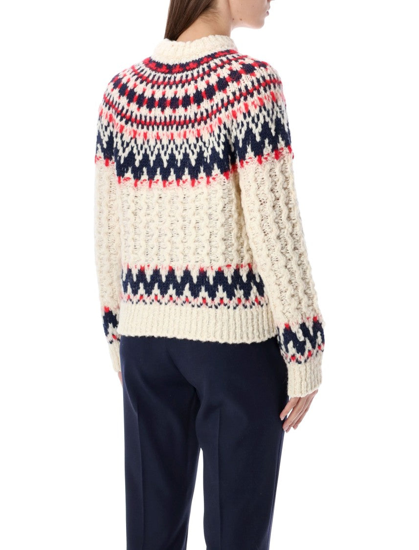 Moncler Grenoble Geometric Jacquard Wool Blend Jumper
