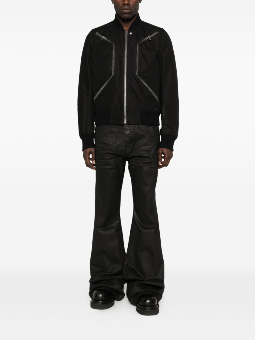Rick Owens Ribbed Hem Jacket With Distinctive Zip Pockets