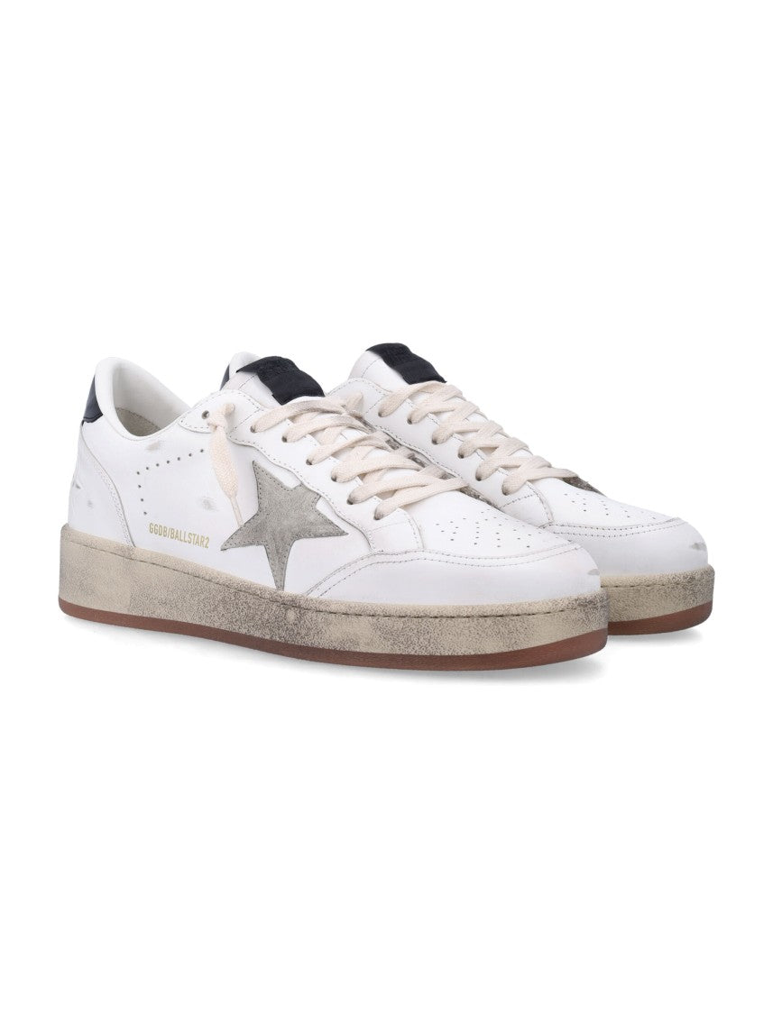 Golden Goose Ball Star Low-Top Sneakers With Distressed Sole