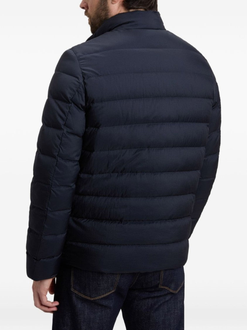 Woolrich Quilted Black Padded Jacket With Stand Collar