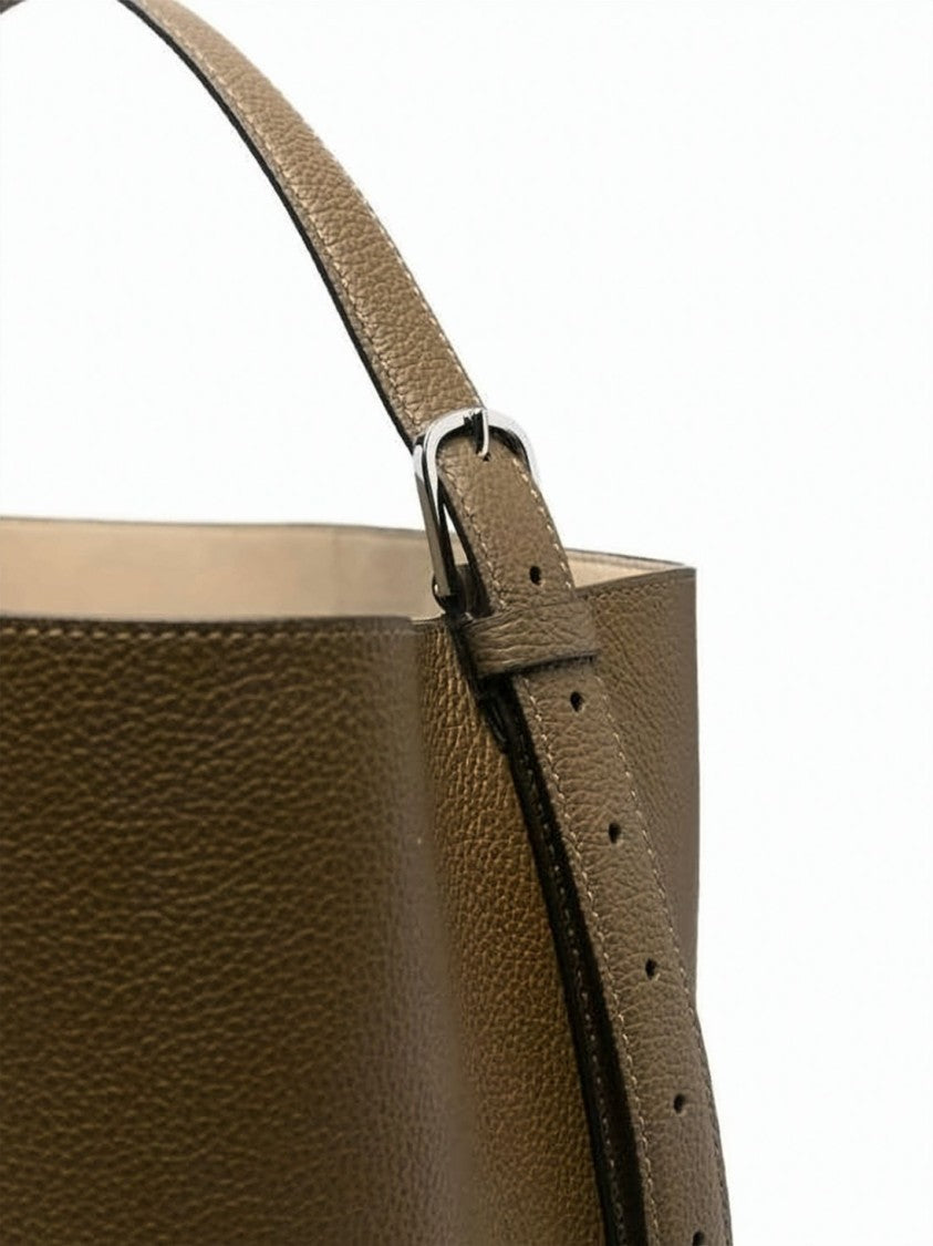 Totême Textured Cowhide Leather Shoulder Bag With Adjustable Strap