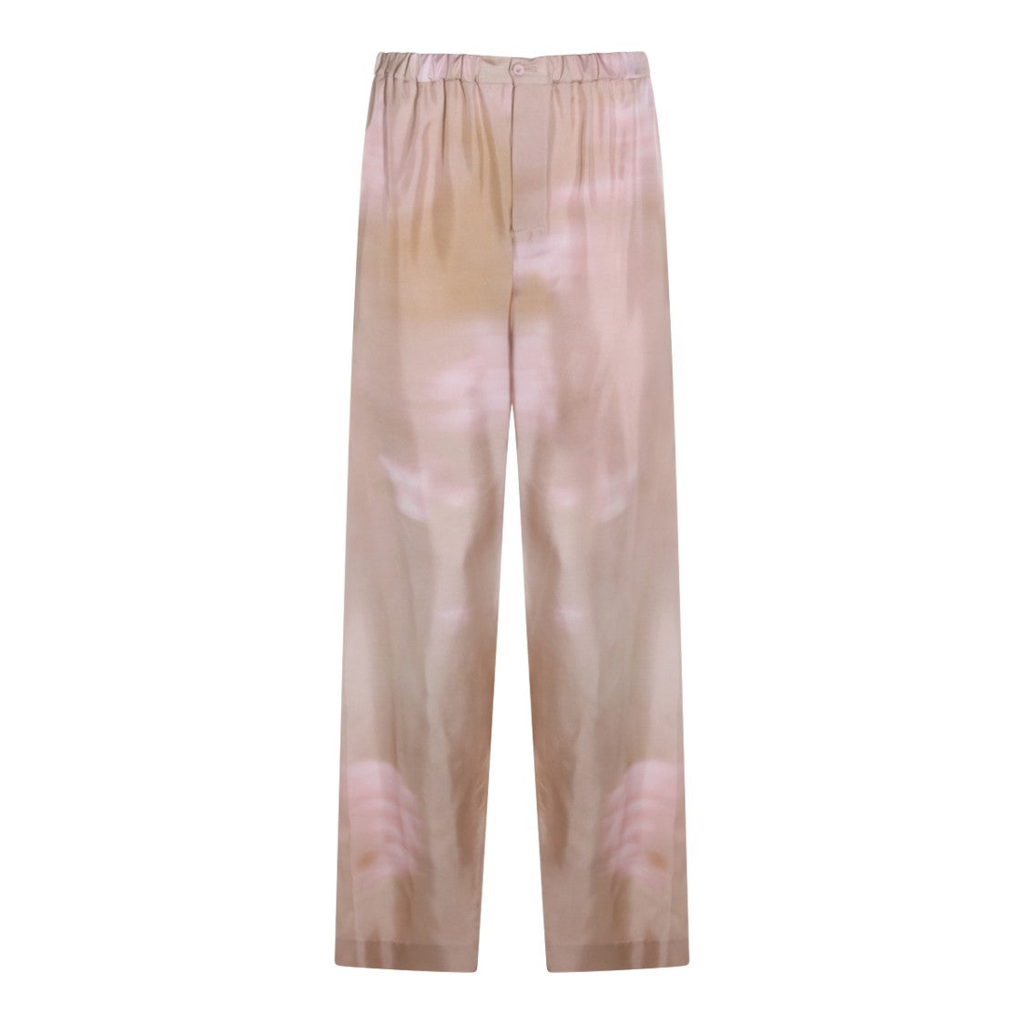 Fabiana Filippi Silk Floral Motif Trousers With Elasticated Waistband