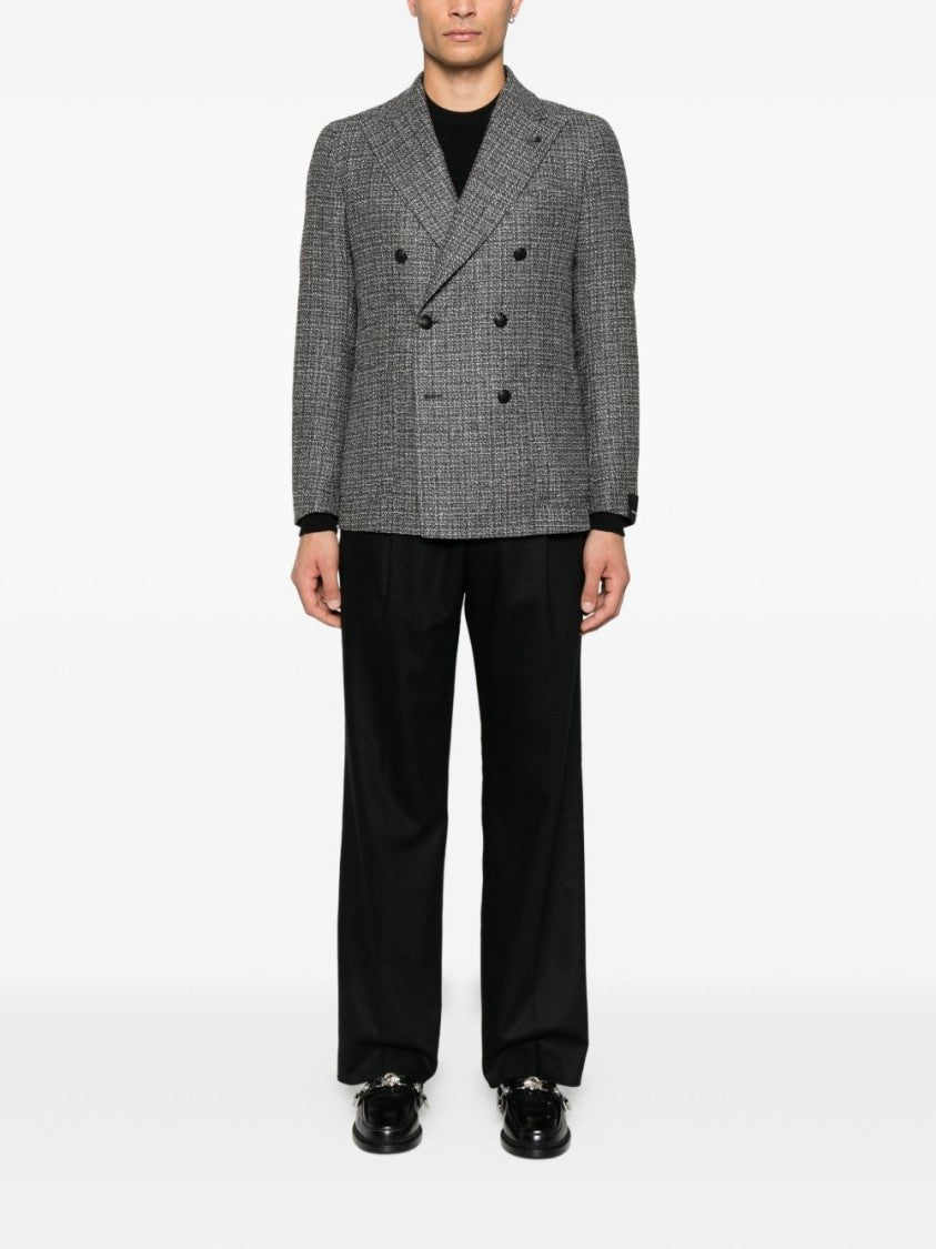 Tagliatore Textured Double-Breasted Wool Blend Blazer