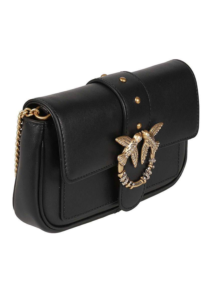 Pinko Love Pocket New Buckle Calfskin Chain Shoulder Bag