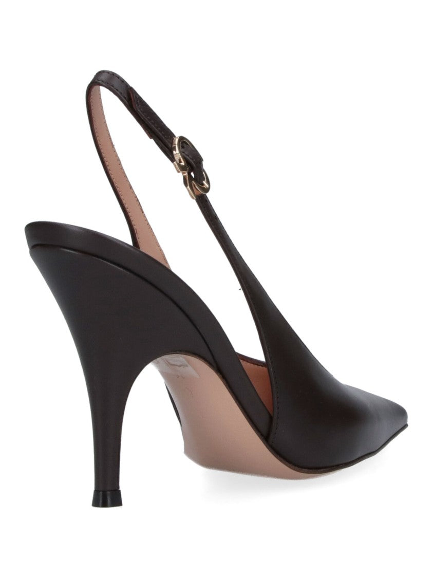 Gianvito Rossi Brown Sofia 95 Slingback Pumps