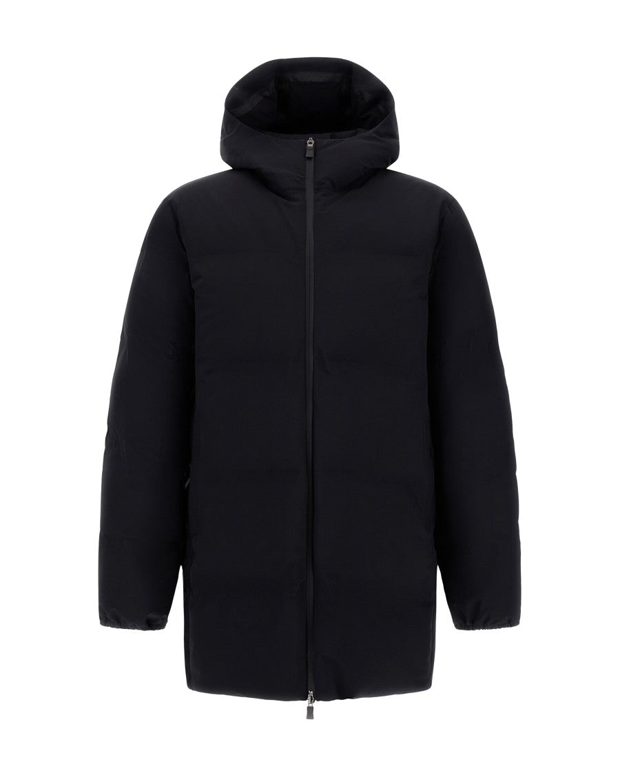 Herno Black In New Impact Seamless Long Stretch Parka