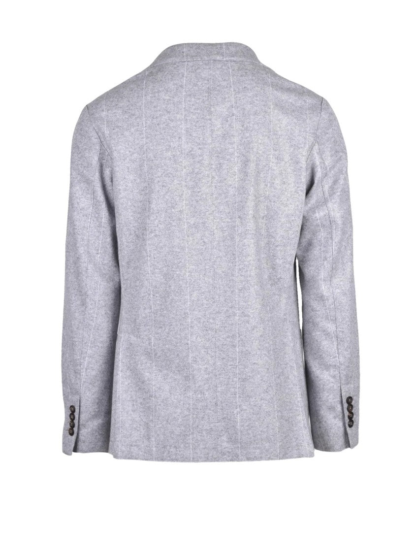 Eleventy Light Grey Wool-Blend Elasticated Suit