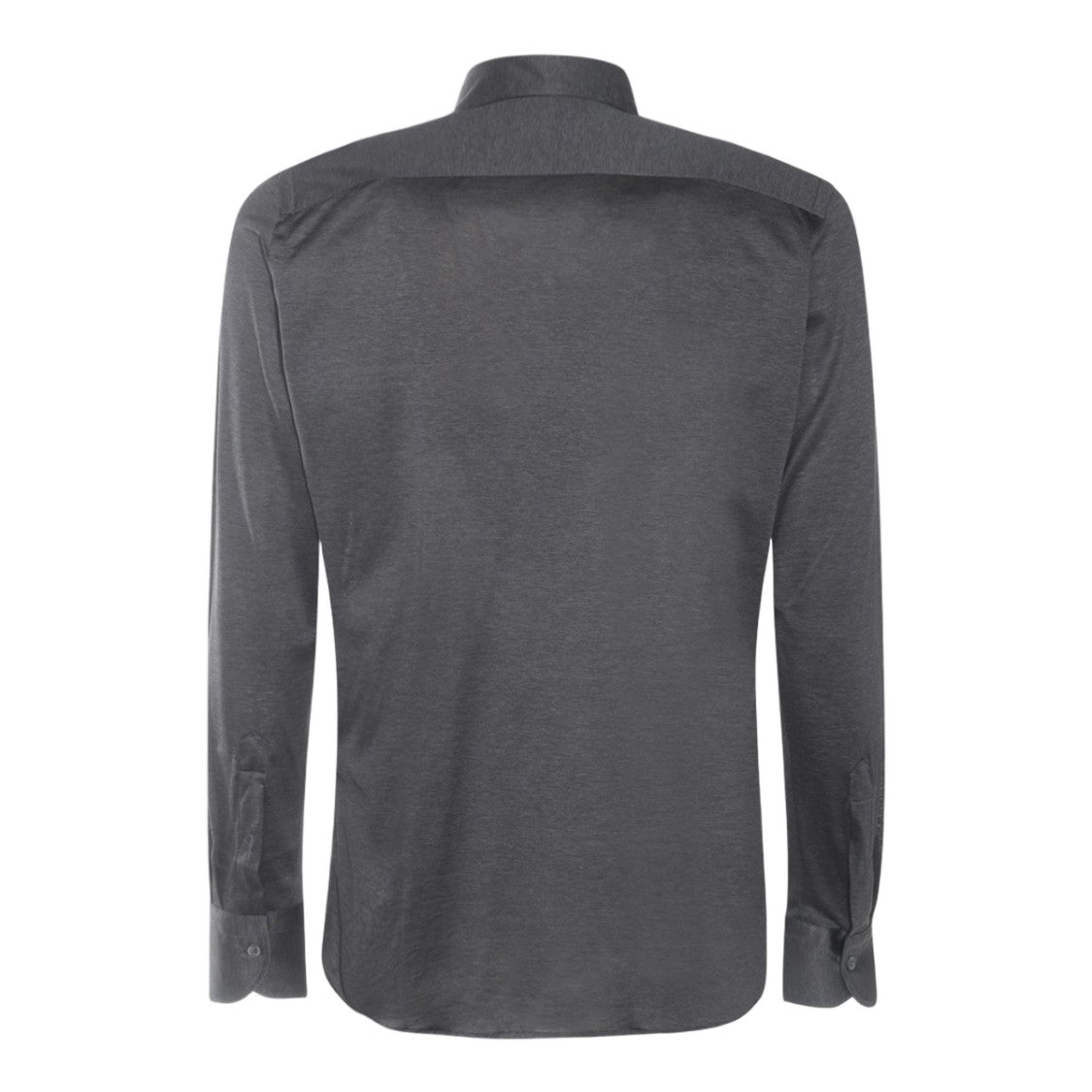 Canali Tailored Grey Long-Sleeved Shirt With Classic Collar