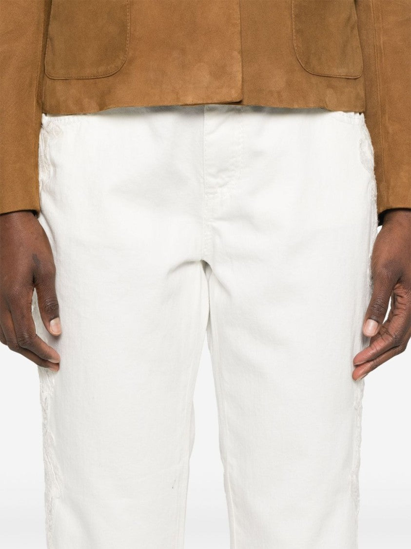 Ermanno Scervino White Trousers With Front Button Closure