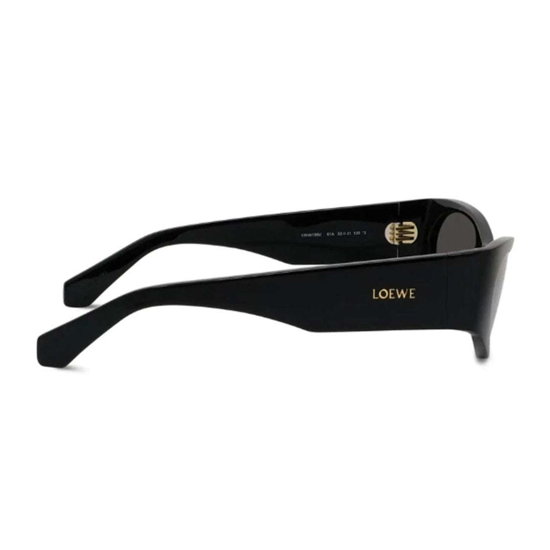 Loewe Black Elongated Oval Acetate Sunglasses